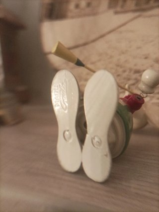 Juguete Antiguo de Madera, ratita presumida