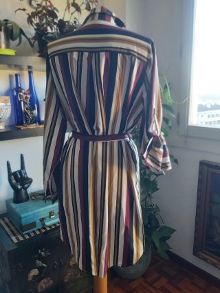 Vestido Camisero de Rayas con Cinturón