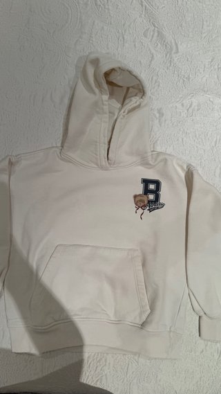 Sudadera Zara Blanca con Bordado