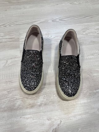 Sneakers slip-on con glitter argento | Taglia 37