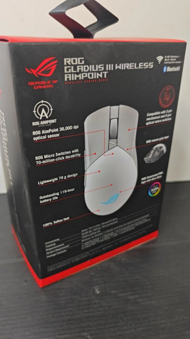 ASUS ROG Gladius III Wireless AimPoint Ratón Blanc