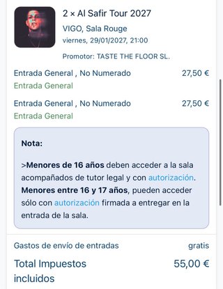Al Safir Tour 2027 Vigo