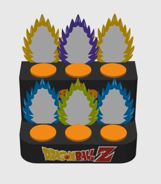 Expositor Dragon Ball Z para 6 figuras con auras
