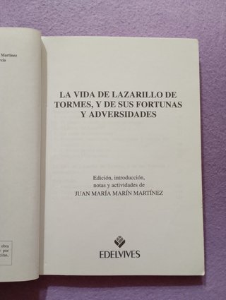 Libro: Lazarillo de Tormes.