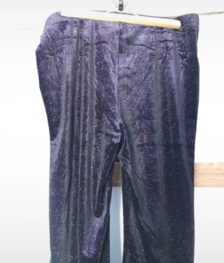 Pantalón/legging de campana morado con brillo