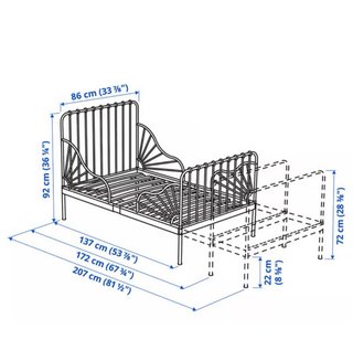 Cama extensible infantil blanca