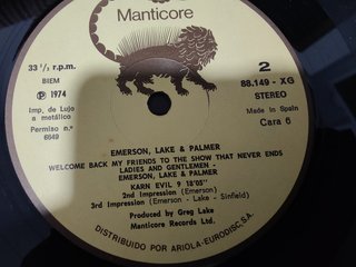 Emerson Lake & Palmer 3LP Live España 1974