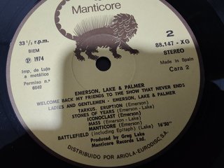 Emerson Lake & Palmer 3LP Live España 1974