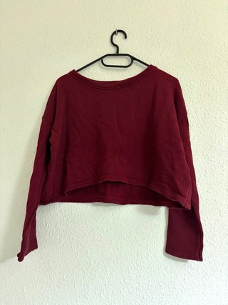 Sudadera Corta / crop top Granate