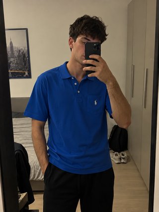 Polo Ralph Lauren blu con taschino