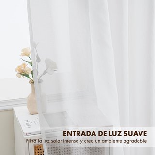 Cortinas Visillo Blancas con Ojales 132x260cm