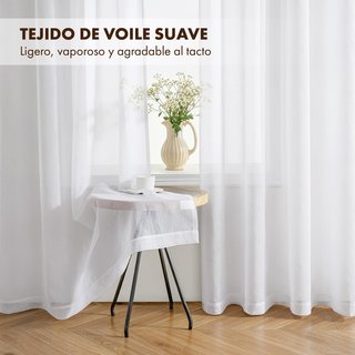 Cortinas Visillo Blancas con Ojales 132x260cm