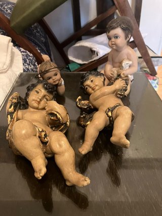 Lote 4 figuras ángeles vintage / Querubines