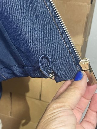 Chaqueta Bomber Denim Zara con Capucha Azul
