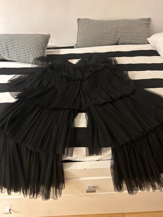 Falda tul negra volantes talla única