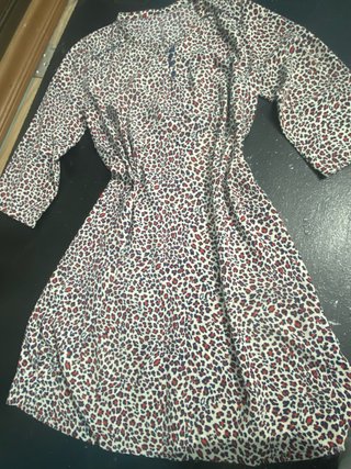 Vestido estampado manga 3/4 ancho