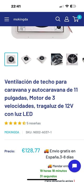 Ventilador de Techo para Caravana