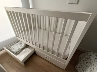 Cuna Ikea Blanca con cajones