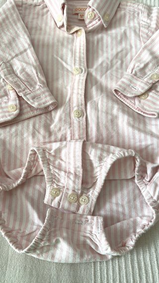 Camisa Body Gocco Rosa Rayas 6-9 Meses