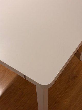 Mesa de comedor extensible blanca 90x90 / 180x90
