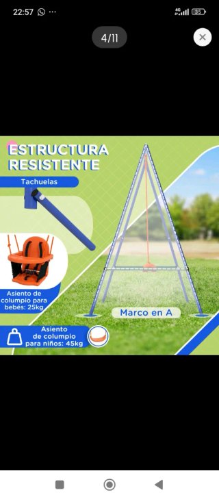 Columpio infantil para jardín