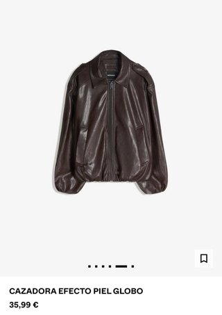 Chaqueta efecto piel globo Bershka