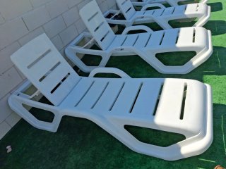 Sillas de Piscina de Plástico Blancas