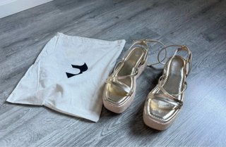 Sandalias Plataforma Doradas Pull&Bear