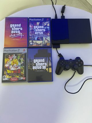 Consola PS2 Slim Nera + Controller Dualshock 2 con giochi