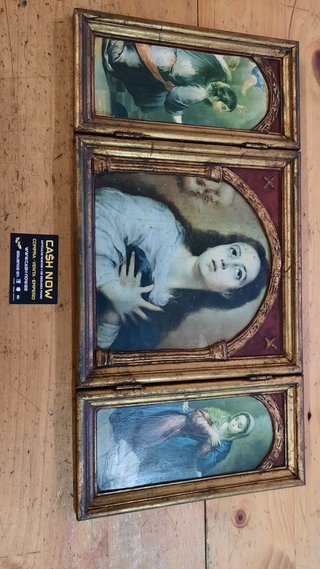 ANTIGUO TRÍPTICO RELIGIOSO PLEGABLE