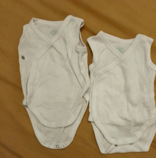 2 Bodis Blancos TEX Talla 1 Mes