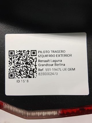 Piloto tras izq 8200002473 renault laguna 1518