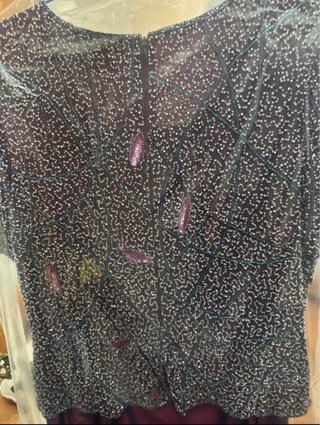 Vestido Corte Inglés pedrería morado