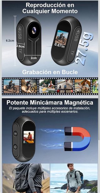Action Cam, 120° Mini Action Camara Video