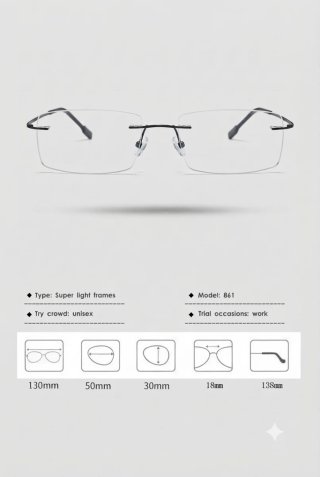 Gafas de miopía ultraligeras sin marco a estrenar