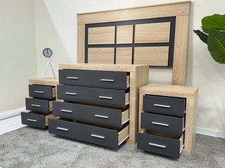 Pack Dormitorio: Cabecero, Cómoda y 2 Mesitas