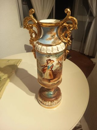 Jarrón Vintage Ramgi Manises Porcelana y Oro