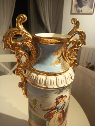 Jarrón Vintage Ramgi Manises Porcelana y Oro