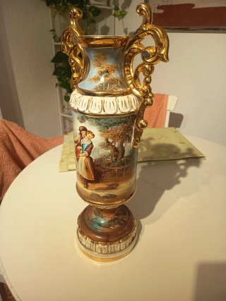 Jarrón Vintage Ramgi Manises Porcelana y Oro