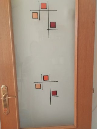 Puerta doble de salon con Cristal, abre a izquierd
