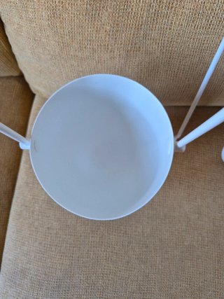 Macetero colgante de acero blanco