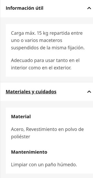 Macetero colgante de acero blanco
