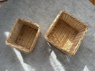Juego de 2 cestos Mimbre. Precio por el conjunto.