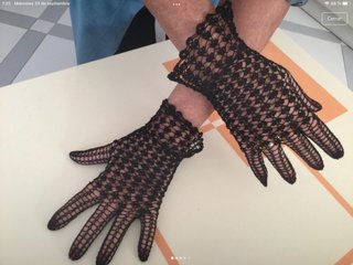 Guantes antiguos rejilla hechos a mano