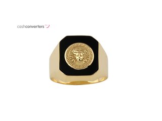 sello oro 18k con piedra con onix