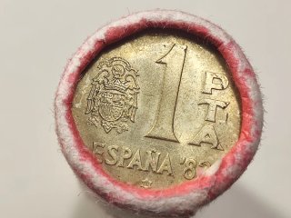 1 Pta 1975 *80, Rollo o cartucho de 50 monedas.