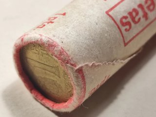 1 Pta 1975 *80, Rollo o cartucho de 50 monedas.