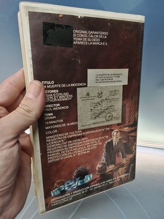 cinta de video, VHS - LA MUERTE DE LA INOCENCIA - SHERLEY WINTERS, cinta de videoclub