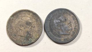 Lote 2 Monedas 2,50 Pts. 1953 *54 *56