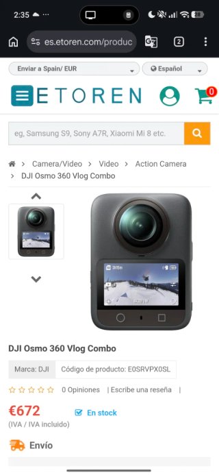 Cámara DJI Osmo 360 Vlog Combo